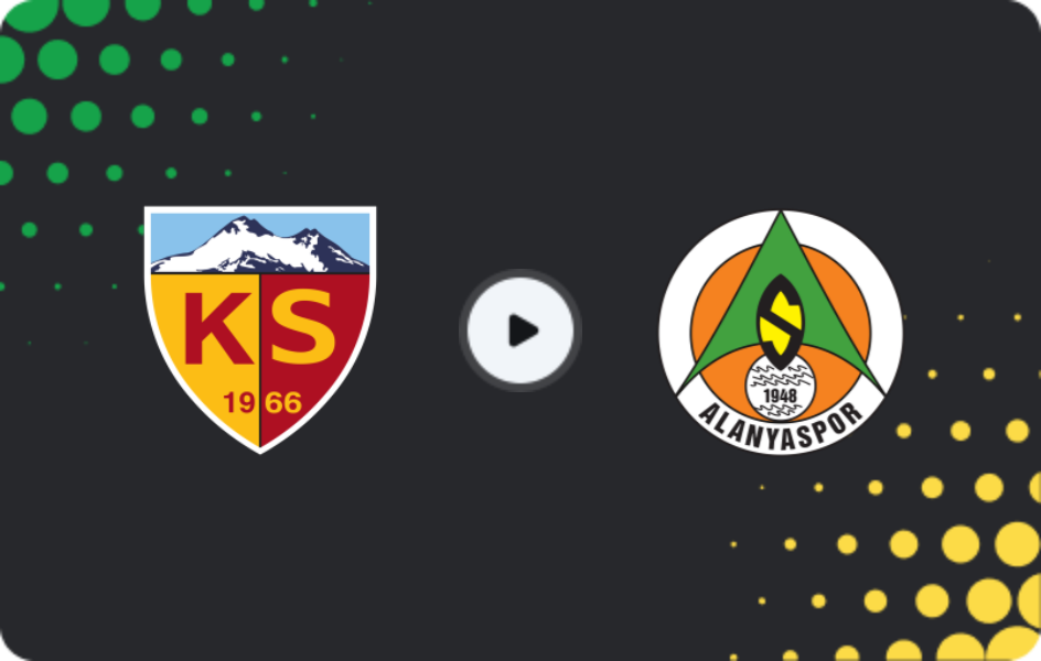 Where to watch Kayserispor — Alanyaspor, Süper Lig, 13.12.2025