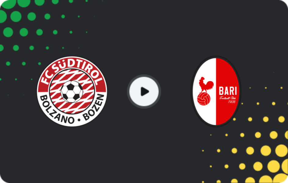 Where to watch Sudtirol — Bari, Serie B, 13.12.2025