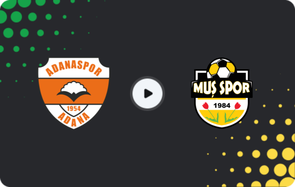 Where to watch Adanaspor — Muş Menderesspor, 2. Lig, 22.12.2025