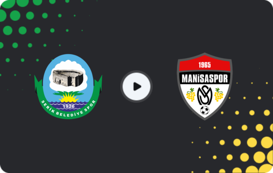 Where to watch Serik Belediyespor — Manisa, TFF First League, 14.12.2025