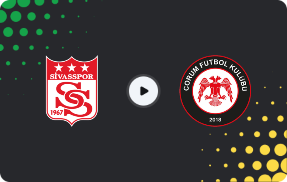 Where to watch Sivasspor — Çorum, TFF First League, 14.12.2025