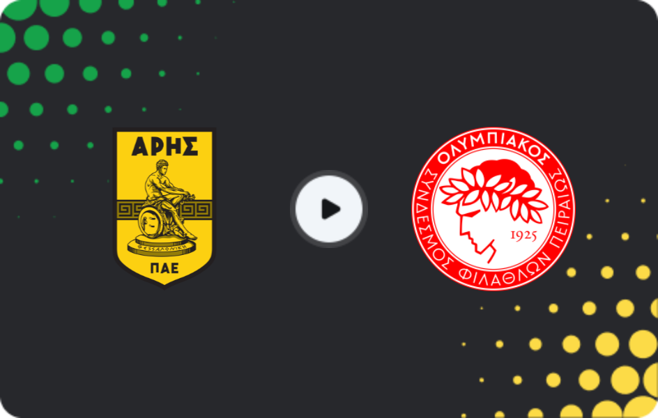 Where to watch Aris — Olympiakos, Super League, 14.12.2025