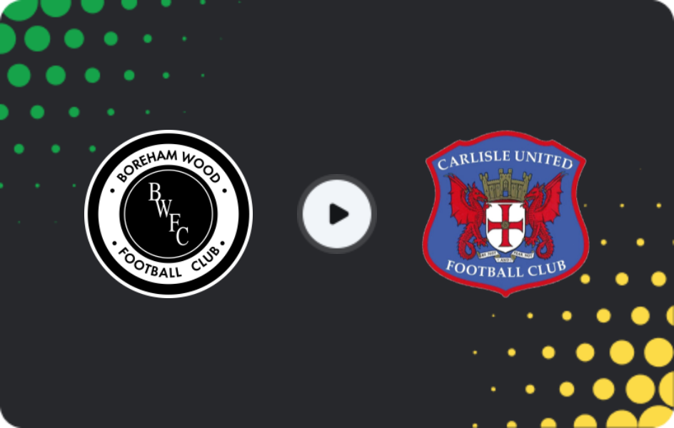 Where to watch Boreham Wood — Carlisle United, National League, 21.12.2025