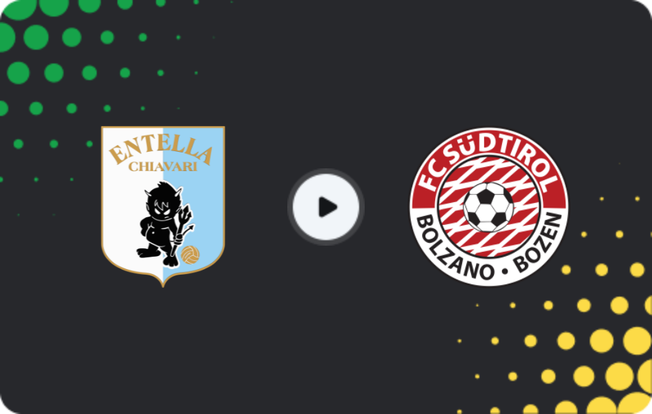 Where to watch Virtus Entella — Sudtirol, Serie B, 21.12.2025