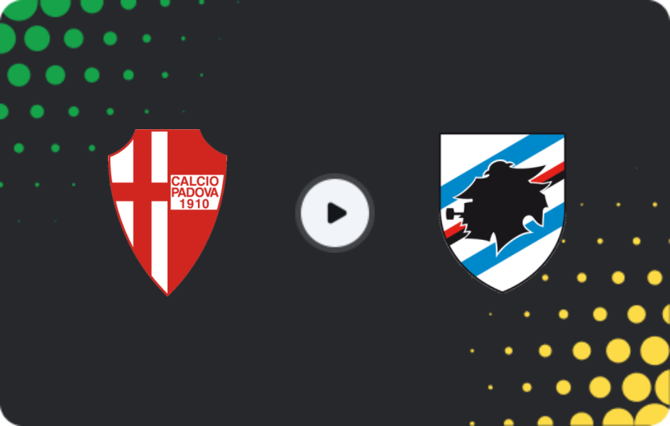 Where to watch Padova — Sampdoria, Serie B, 20.12.2025