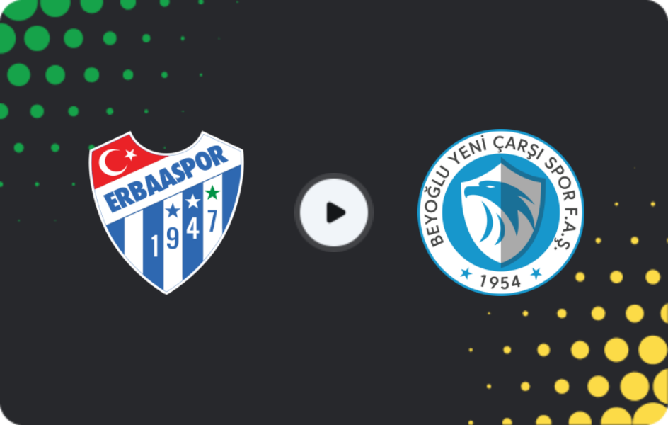 Where to watch Erbaaspor — Beyoğlu Yeni Çarşı, 2. Lig, 28.12.2025