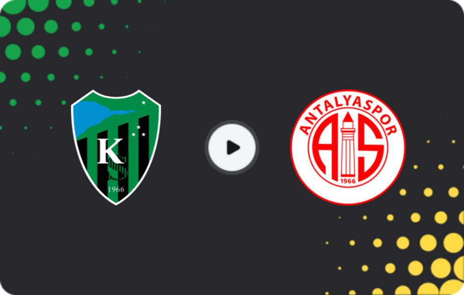 Where to watch Kocaelispor — Antalyaspor, Süper Lig, 21.12.2025