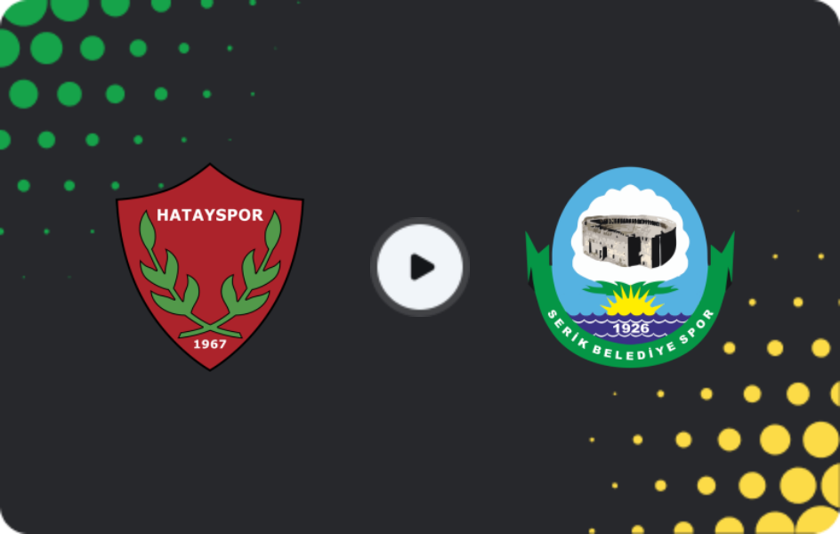 Where to watch Hatayspor — Serik Belediyespor, TFF First League, 21.12.2025
