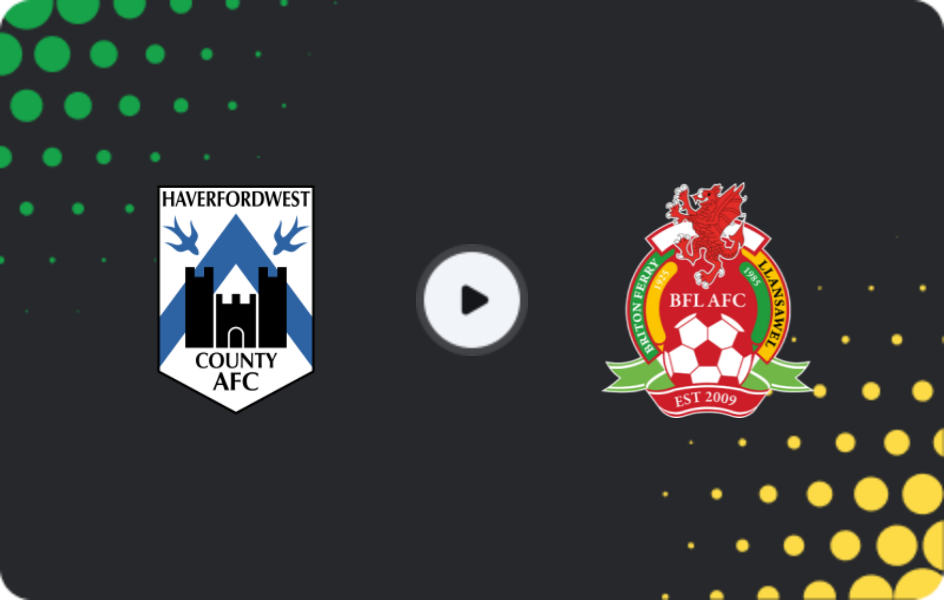 Where to watch Haverfordwest County — Briton Ferry, Cymru Premier, 09.01.2026