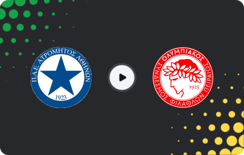 Where to watch Atromitos — Olympiakos, Super League, 10.01.2026