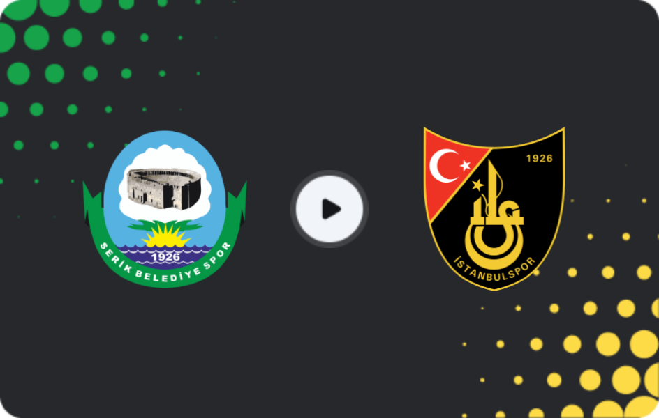 Where to watch Serik Belediyespor — İstanbulspor, TFF First League, 11.01.2026