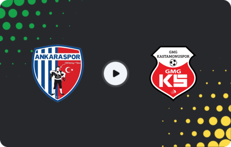 Where to watch Ankaraspor — Kastamonuspor, 2. Lig, 11.01.2026