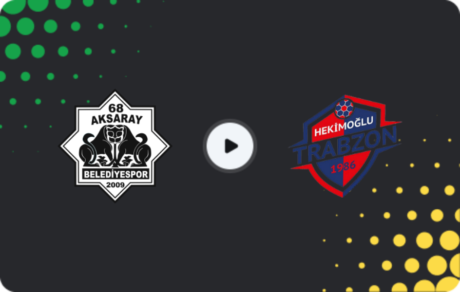 Where to watch 68 Aksaray Belediyespor — Hekimoğlu Trabzon, 2. Lig, 11.01.2026