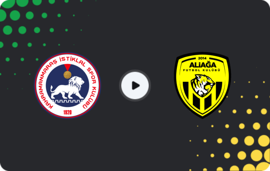 Where to watch Kahramanmaraş İstiklalsp — Aliağa, 2. Lig, 11.01.2026