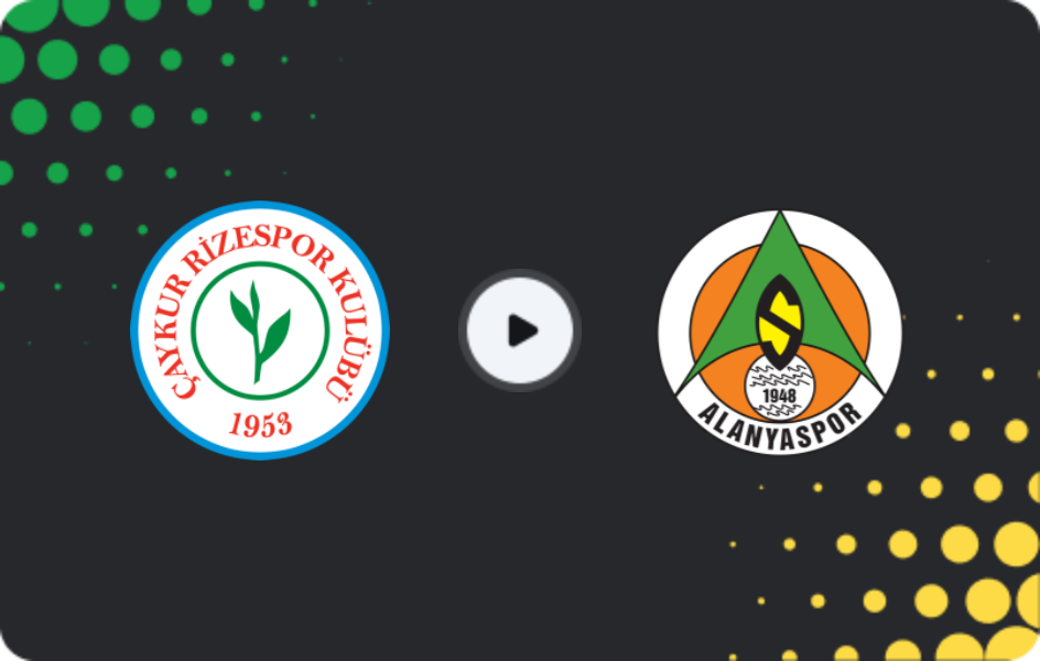 Where to watch Rizespor — Alanyaspor, Süper Lig, 25.01.2026