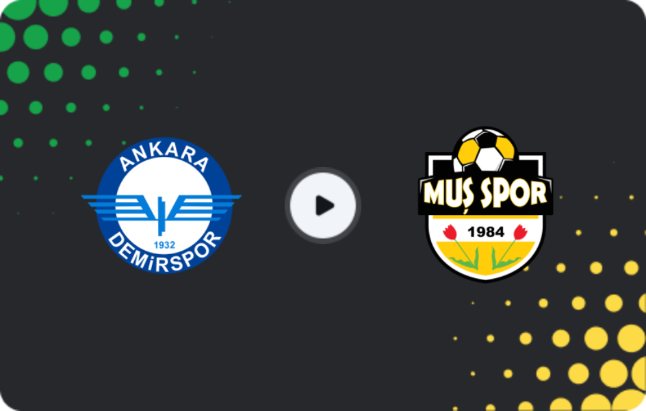 Where to watch Ankara Demirspor — Muş Menderesspor, 2. Lig, 25.01.2026