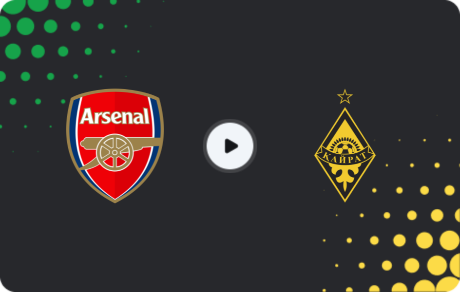 Where to watch Arsenal — Kairat Almaty, Champions League, 28.01.2026