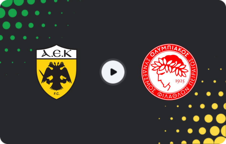 Where to watch AEK Athens — Olympiakos, Super League, 01.02.2026