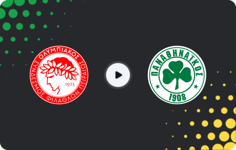 Where to watch Olympiakos — Panathinaikos, Super League, 08.02.2026