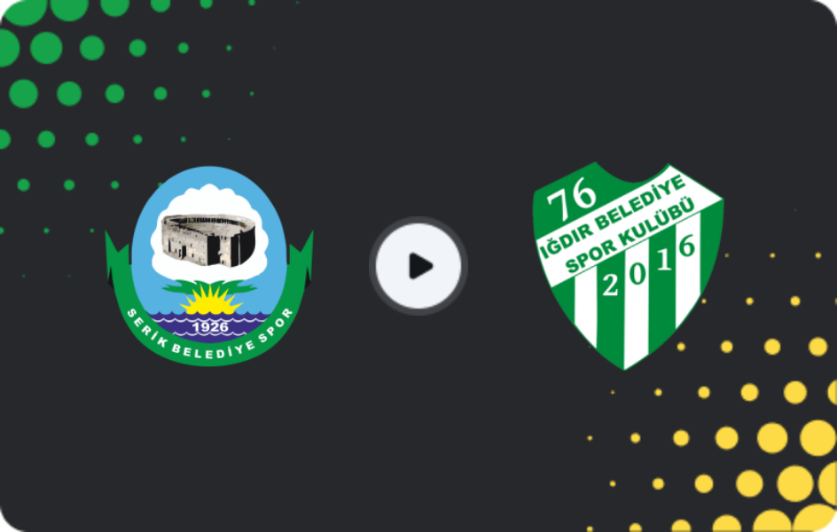 Where to watch Serik Belediyespor — Iğdır, TFF First League, 08.02.2026