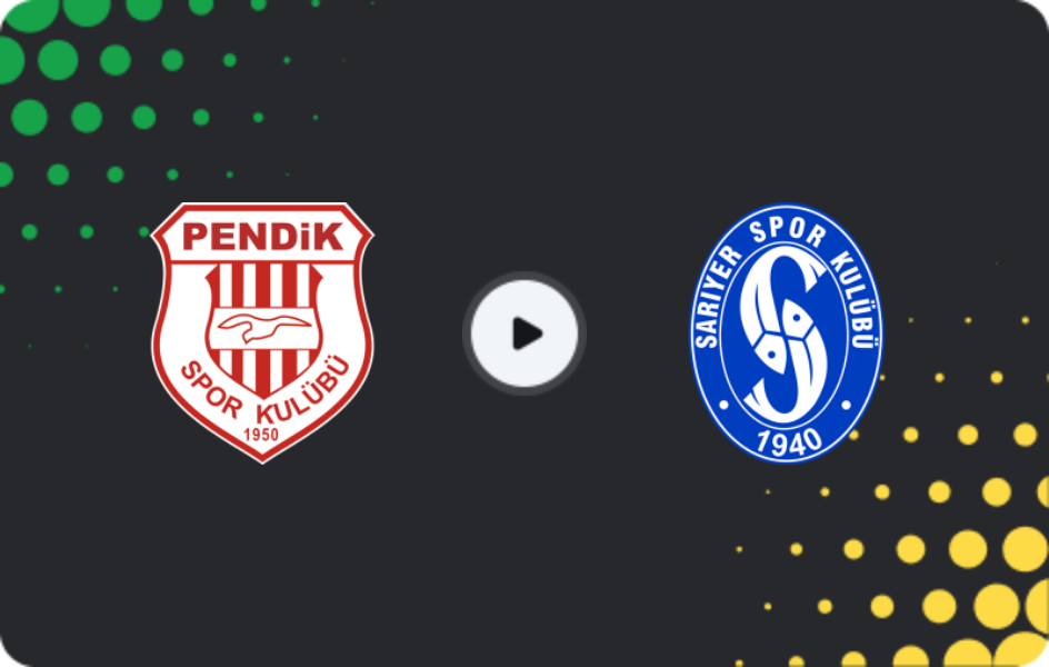 Where to watch Pendikspor — Sarıyer, TFF First League, 15.02.2026