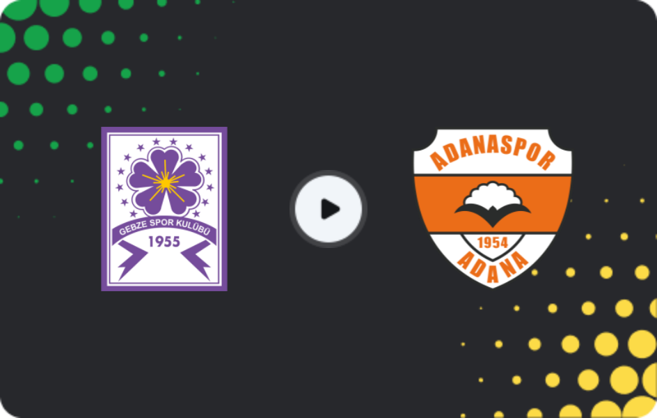 Where to watch Güzide Gebze Spor — Adanaspor, 2. Lig, 15.02.2026