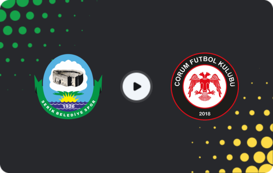 Where to watch Serik Belediyespor — Çorum, TFF First League, 18.02.2026