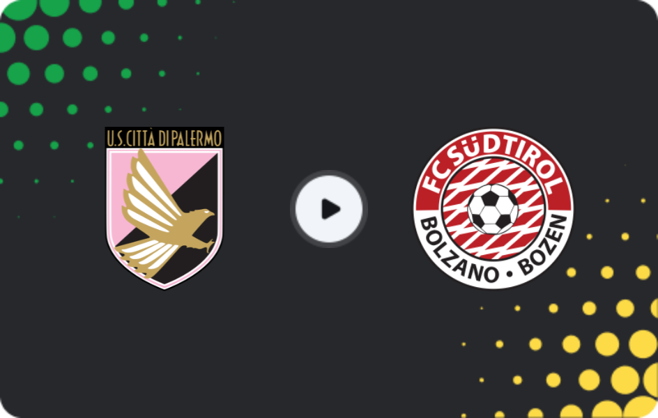Where to watch Palermo — Sudtirol, Serie B, 21.02.2026