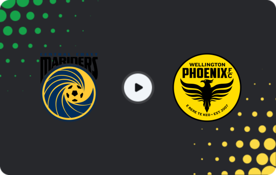 Where to watch Central Coast Mariners — Wellington Phoenix, A-League, 02.11.2025