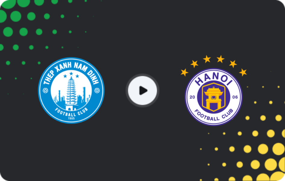 Where to watch Nam Dinh — Ha Noi, V.League 1, 10.11.2025