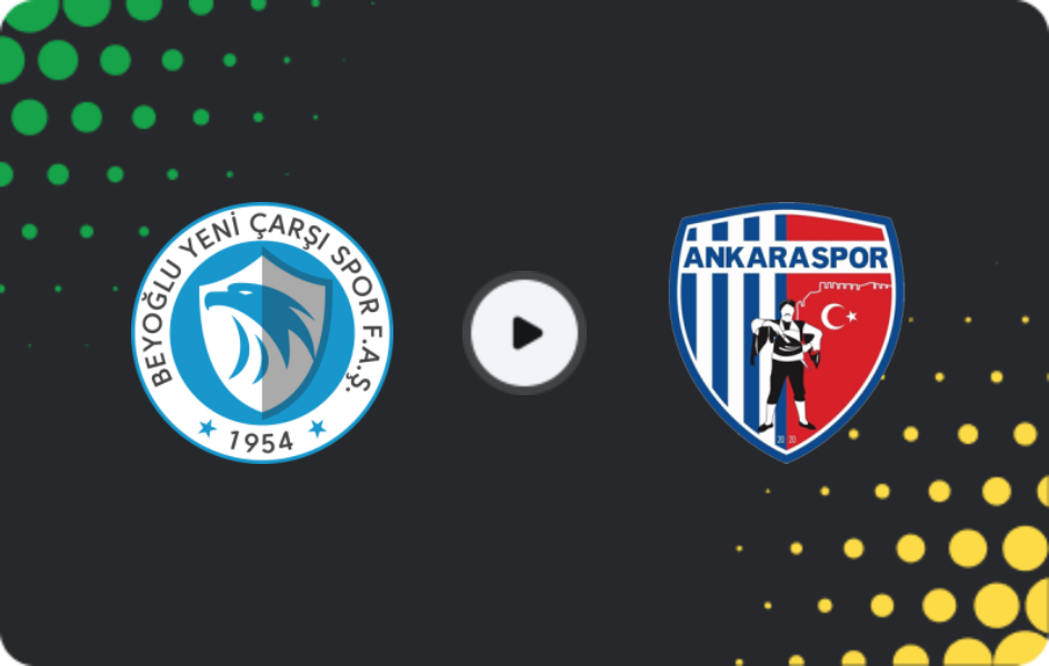 Where to watch Beyoğlu Yeni Çarşı — Ankaraspor, 2. Lig, 30.11.2025