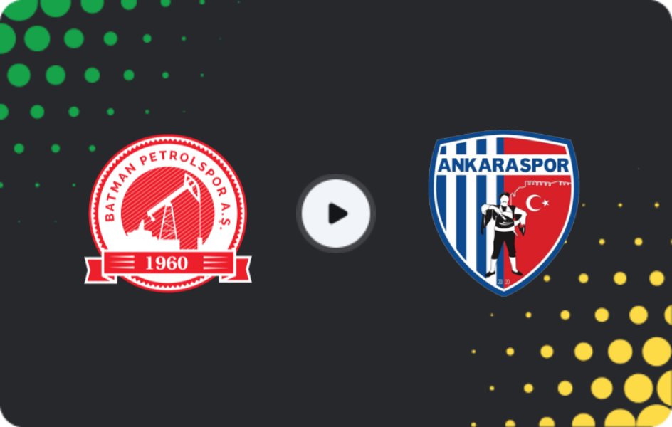 Where to watch Batman Petrolspor — Ankaraspor, 2. Lig, 12.12.2025