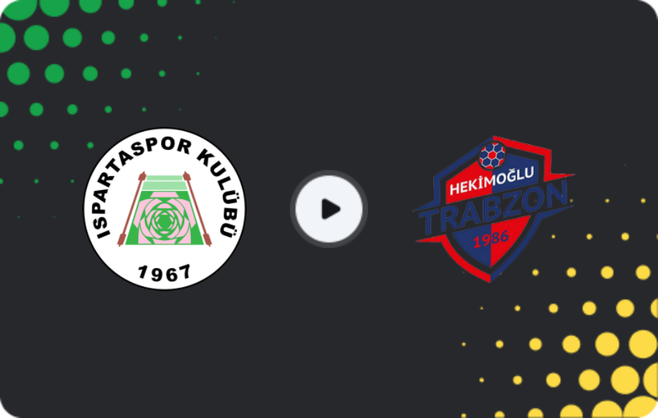 Where to watch Isparta 32 — Hekimoğlu Trabzon, 2. Lig, 13.12.2025