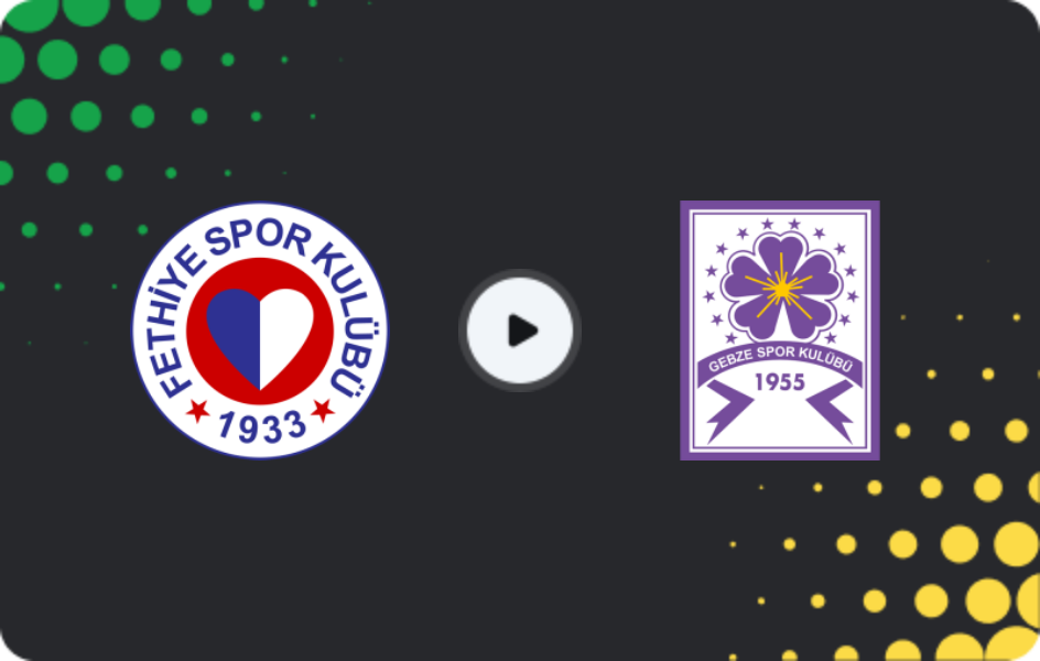 Where to watch Fethiyespor — Güzide Gebze Spor, 2. Lig, 12.12.2025