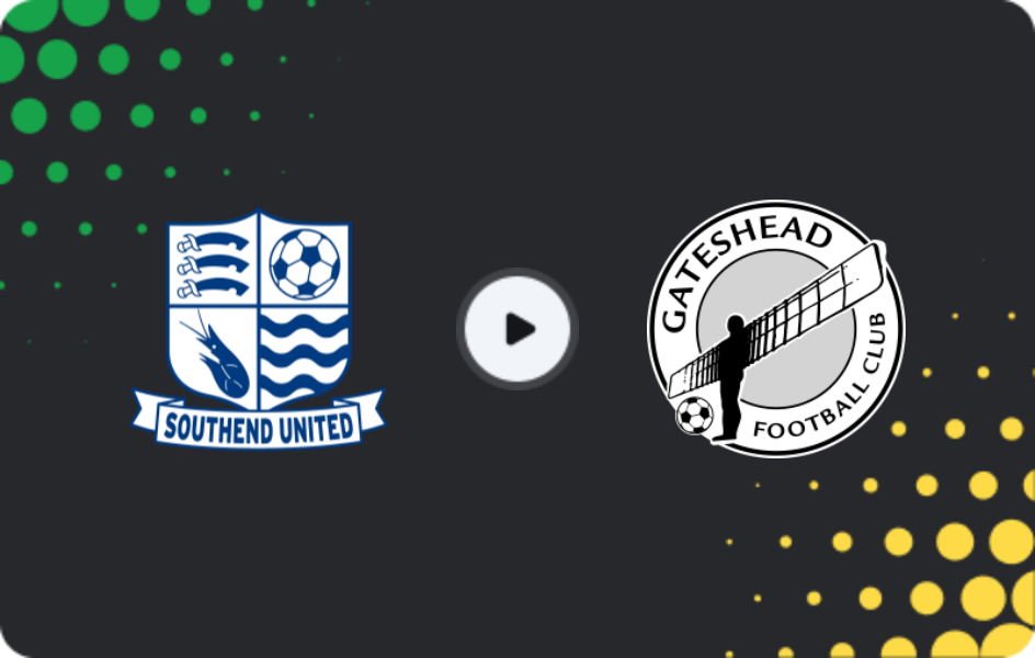 Where to watch Southend United — Gateshead, National League, 13.01.2026