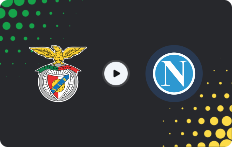 Where to watch Benfica — Napoli, Champions League, 10.12.2025