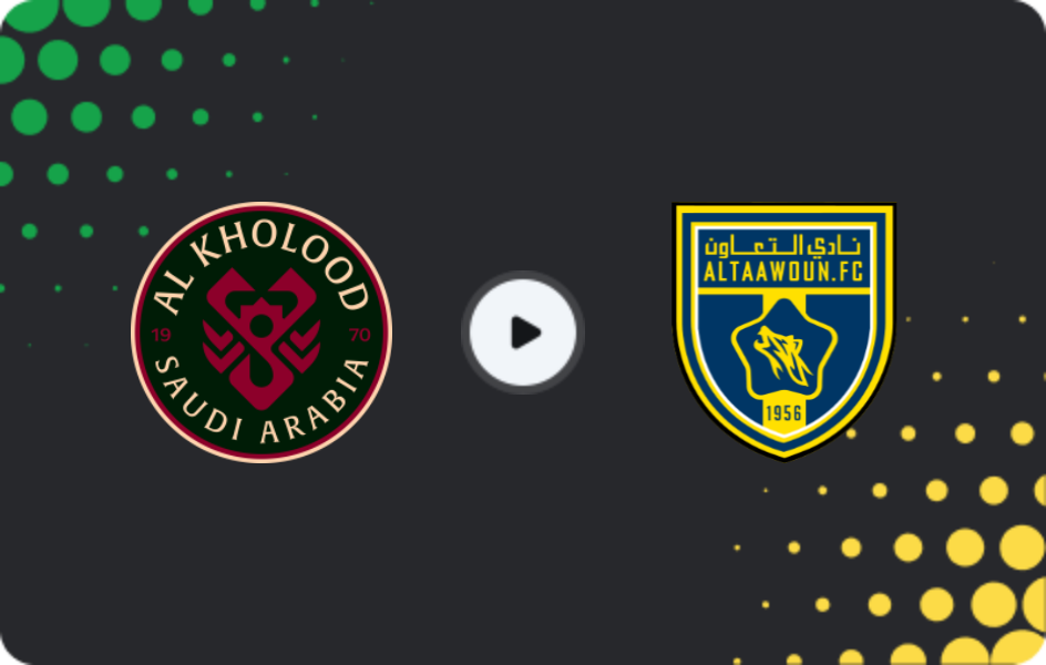 Where to watch Al Kholood — Al Taawon, Pro League, 26.12.2025