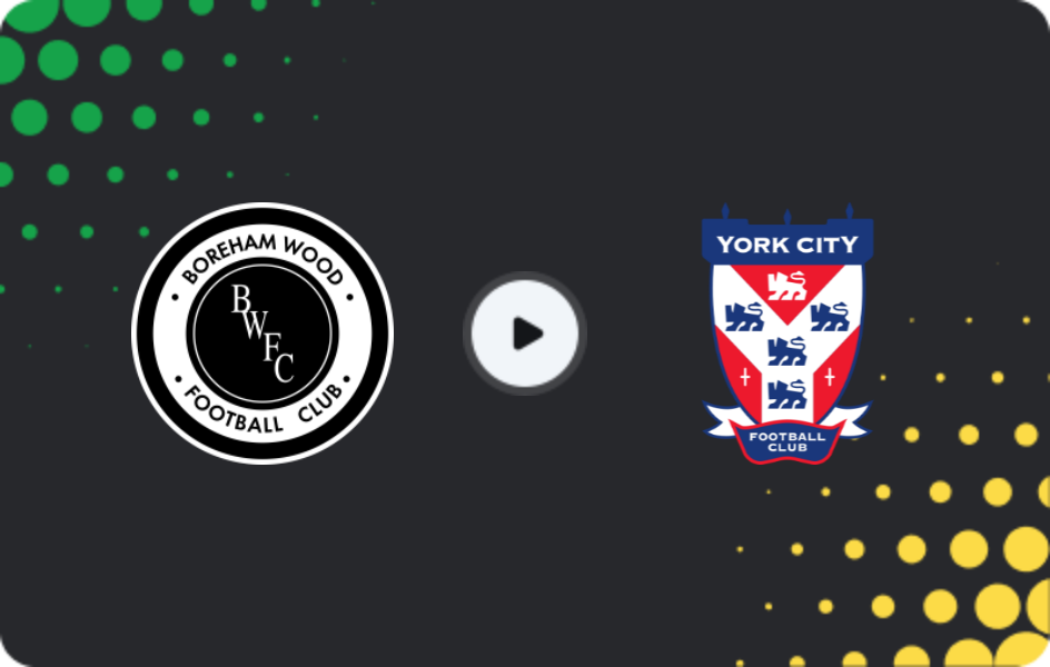 Where to watch Boreham Wood — York City, National League, 03.01.2026