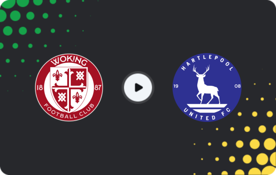 Where to watch Woking — Hartlepool United, National League, 03.01.2026