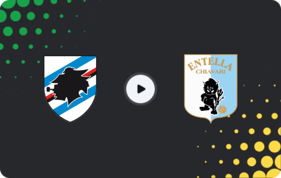 Where to watch Sampdoria — Virtus Entella, Serie B, 16.01.2026