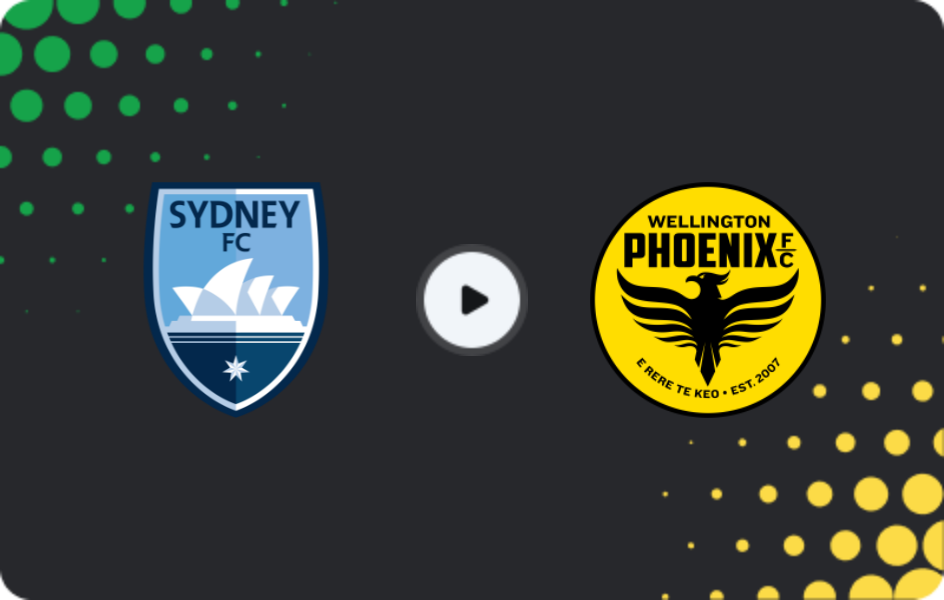 Where to watch Sydney — Wellington Phoenix, A-League, 18.01.2026