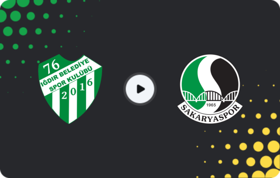 Where to watch Iğdır — Sakaryaspor, TFF First League, 18.01.2026