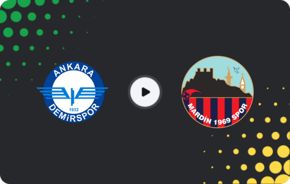 Where to watch Ankara Demirspor — Mardin 1969, 2. Lig, 18.01.2026