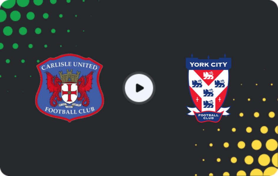 Where to watch Carlisle United — York City, National League, 21.01.2026
