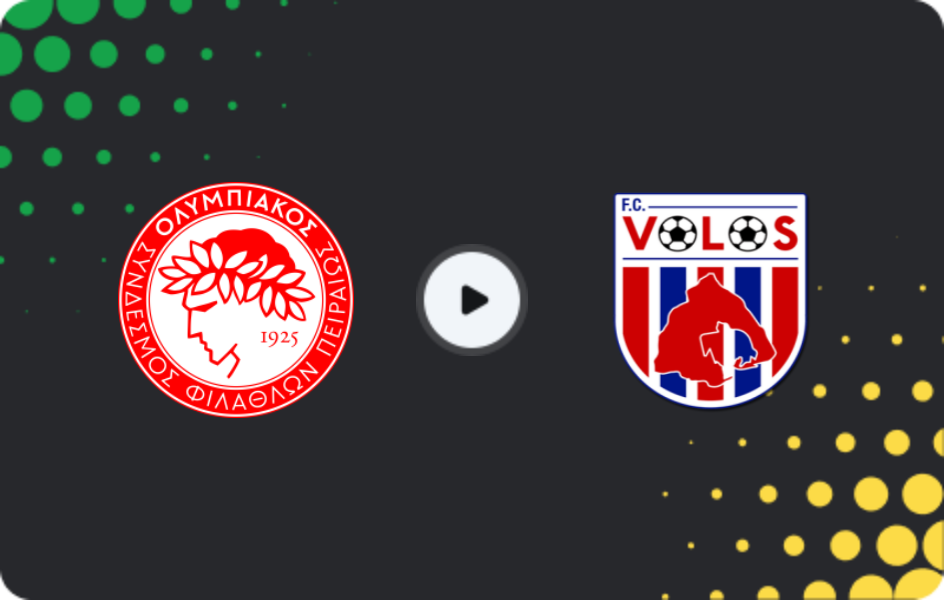 Where to watch Olympiakos — Volos, Super League, 24.01.2026