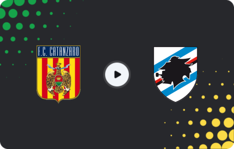 Where to watch Catanzaro — Sampdoria, Serie B, 25.01.2026