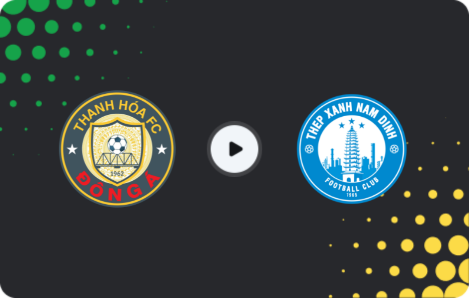 Where to watch Thanh Hóa — Nam Dinh, V.League 1, 01.02.2026