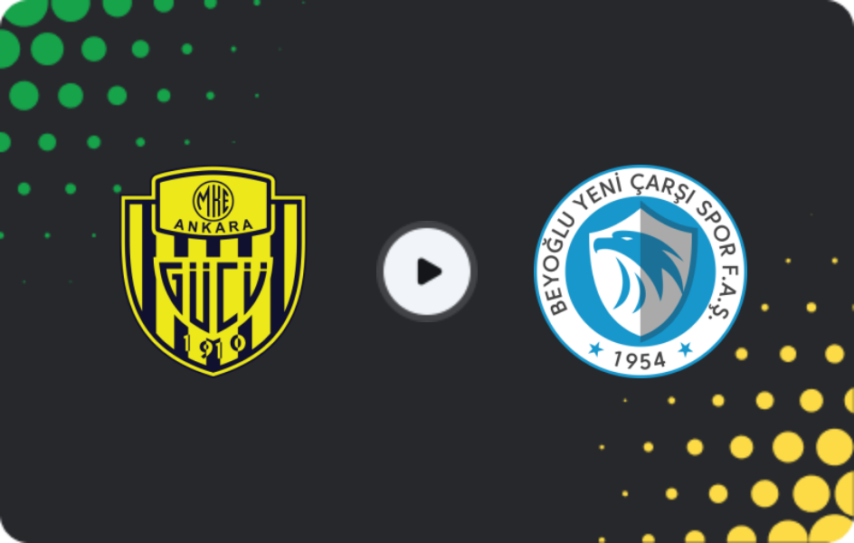 Where to watch Ankaragucu — Beyoğlu Yeni Çarşı, 2. Lig, 31.01.2026