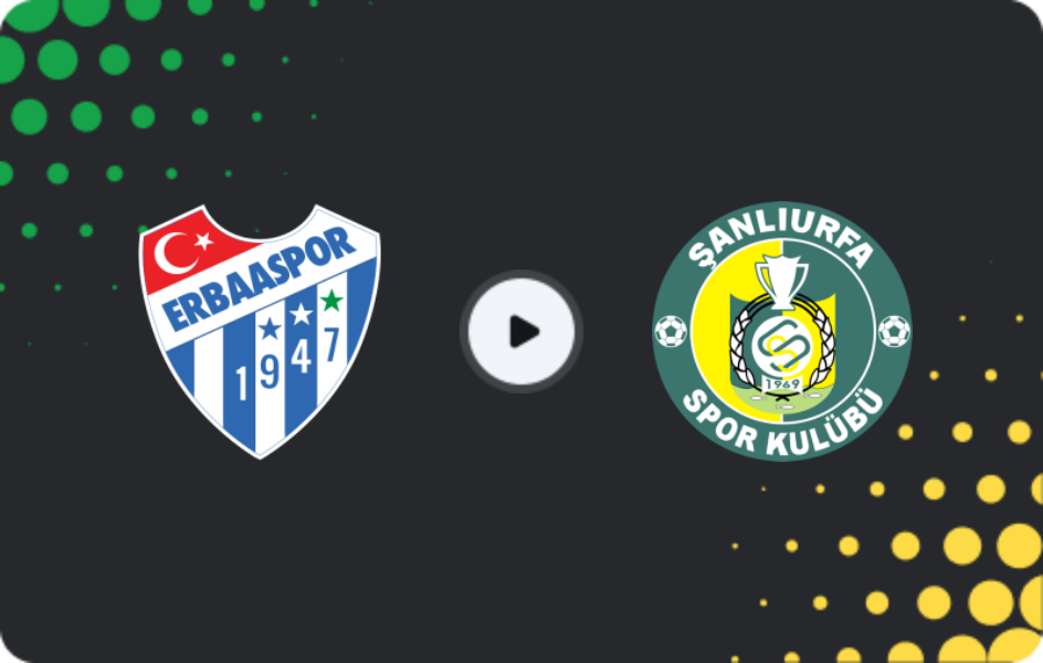 Where to watch Erbaaspor — Şanlıurfaspor, 2. Lig, 01.02.2026