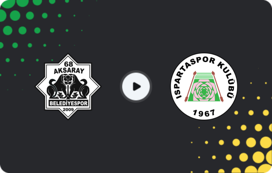 Where to watch 68 Aksaray Belediyespor — Isparta 32, 2. Lig, 01.02.2026
